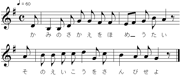 楽譜 神の栄えをほめ歌い